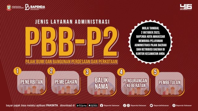 Bapenda Makassar Siapkan Pelayanan Administrasi PBB P2 di 5 Kecamatan