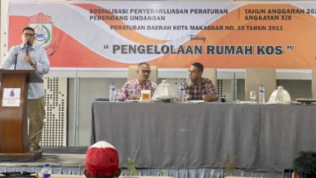 Anggota DPRD Makassar Andi Pahlevi Minta Pemilik Rumah Kos Ikut Aturan Pemerintah