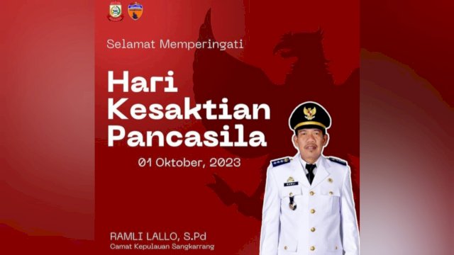 Hari Kesaktian Pancasila, Ramli Lallo: Mari Tingkatkan Kesadaran Akan Nilai-nilai Pancasila