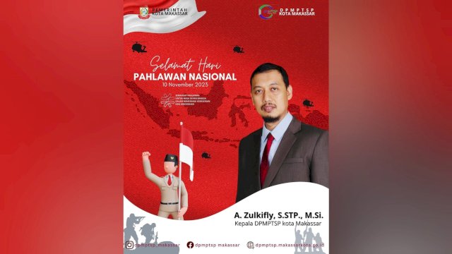 DPMPTSP Makassar Sampaikan Selamat Hari Pahlawan Nasional