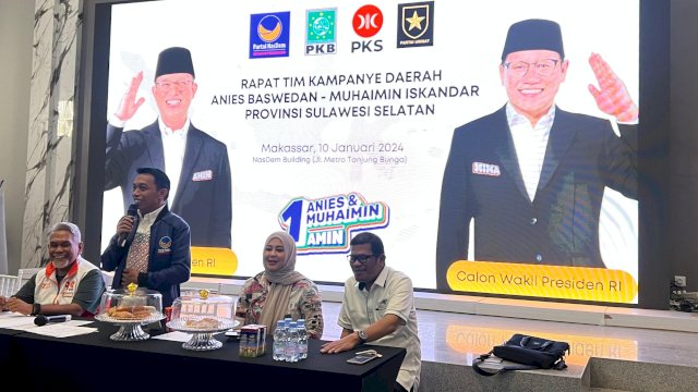 Wabendum Timnas Fatmawati Rusdi Hadiri Langsung Rapat Konsolidasi Perdana TKD AMIN Sulsel