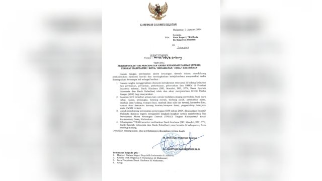 Pj Gubernur Sulsel Keluarkan Surat Edaran Pembentukan TPAKD Hingga Tingkat Desa-Kelurahan