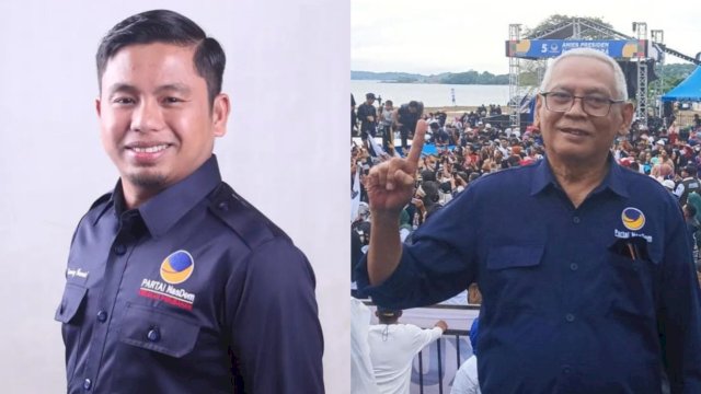 Politisi Partai NasDem Tasming Hamid (kiri) dan Ketua NasDem Parepare Faisal Andi Sapada (kanan).