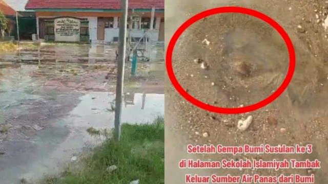 Semburan Air Panas di Bawean Usai Diguncang Gempa.(F-INT)