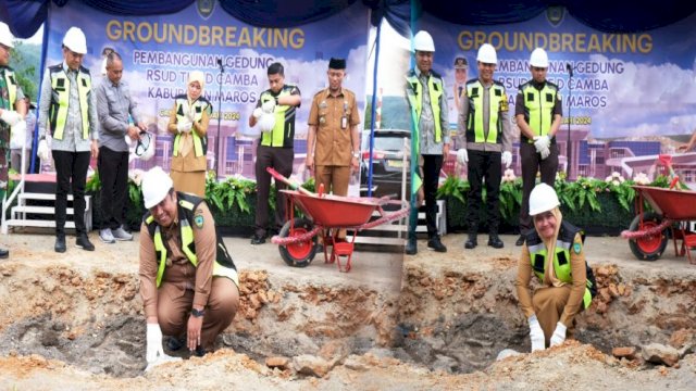 Bupati Chaidir Syam Bersama Wabup Suhartina Bohari Lakukan Peletakan Batu Pertama Pembangunan Gedung RSUD di Kecamatan Camba