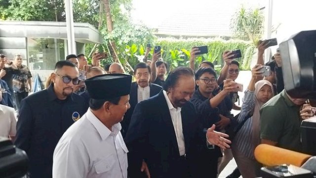 Prabowo-Surya Paloh Bertemu di Kantor NasDem.(F-INT)