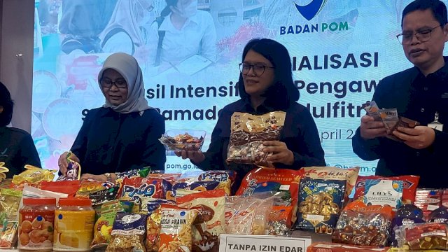 BPOM RI Temukan puluhan Ribu Produk Pangan Tanpa Izin Edar Dijual Online.(F-INT)