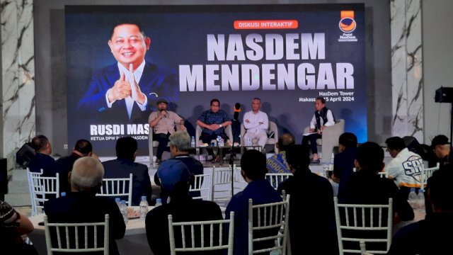 Ketua DPW NasDem Sulsel Rusdi Masse Gagas Diskusi Interaktif NasDem Mendengar.