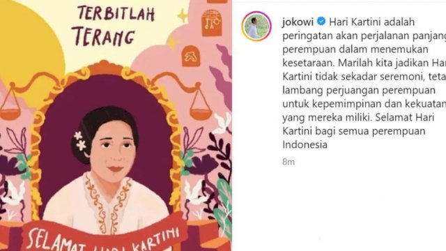 Ucapan Hari Kartini Presiden Jokowi.(F-INT)