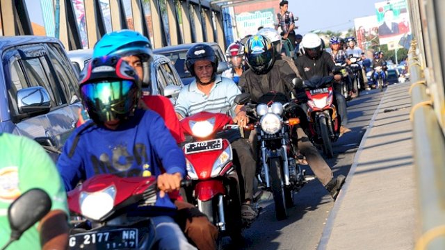 Ilustrasi mudik dengan Sepeda Motor.(F-INT)