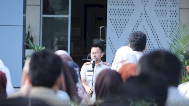 Apel Pagi Jajaran Pegawai Bapenda Makassar Paca Libur Lebaran.
