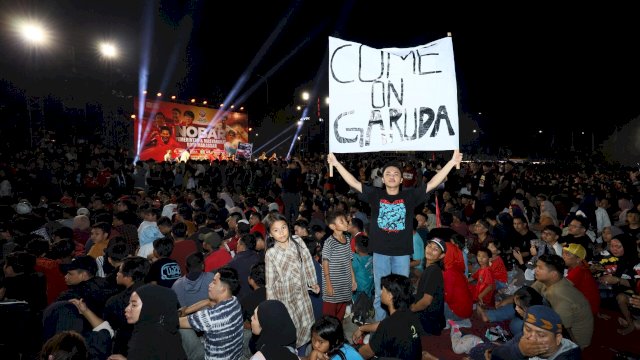Ultras Garuda Ikut Meriahkan Nobar Piala Asia AFC Cup U-23 di Makassar.