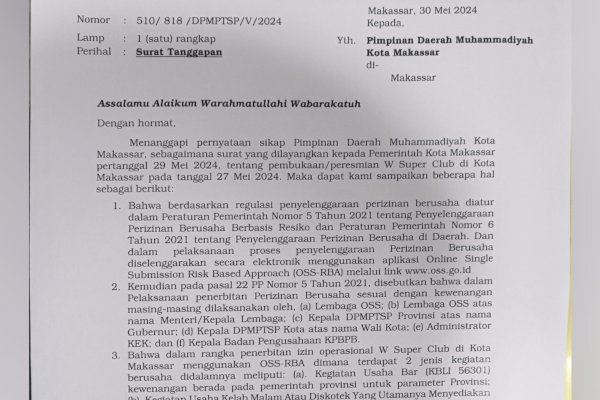 Soal Izin Operasional W Super Club, Begini Kata DPMPTSP Makassar