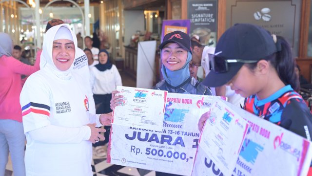 Ketua TP PKK Makassar Apresiasi Atlet Muda dalam Kejuaraan Sepatu Roda Kota Makassar