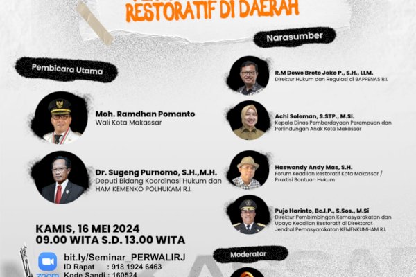 Pemkot Makassar Gandeng YLBHI-LBH Gelar Seminar dan Peluncuran Kebijakan Keadilan Restoratif