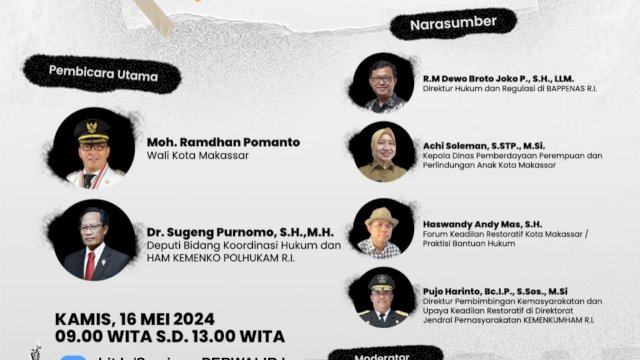 Pemkot Makassar Gandeng YLBHI-LBH Gelar Seminar dan Peluncuran Kebijakan Keadilan Restoratif