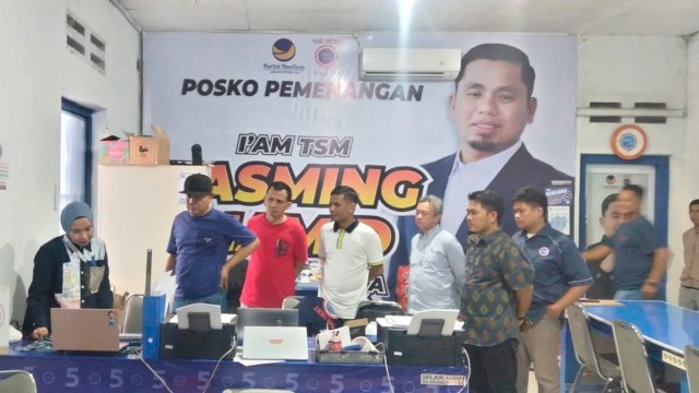 Ketua DPW NasDem Rusdi Masse Puji Posko Pemenangan Tasming hamid di Pilkada Parepare.