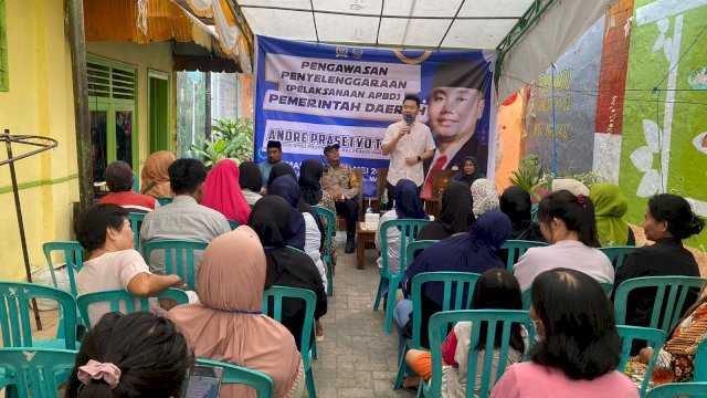 Anggota DPRD Sulsel Andre Prasetyo Tanta Lakukan Pengawasan Pelaksanaan APBD Sulsel di Kelurahan Maloku.