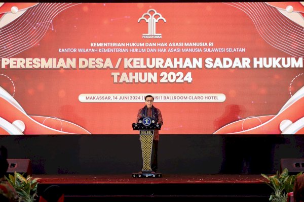 Menkumham Yasonna Laoly Resmikan 12 Kelurahan di Kota Makassar Jadi Desa/Kelurahan Sadar Hukum