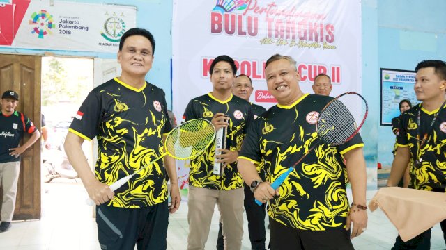 Bupati Barru Suardi Saleh Buka Kejuaraan Bulutangkis Kapolres Cup II 2024.