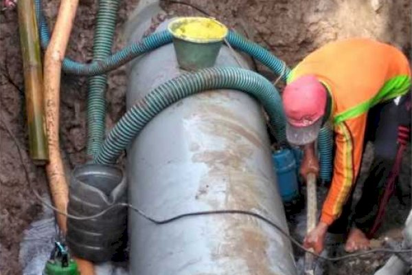 Ada Perbaikan Pipa Bocor, PDAM Makassar Imbau Pelanggan Tampung Air
