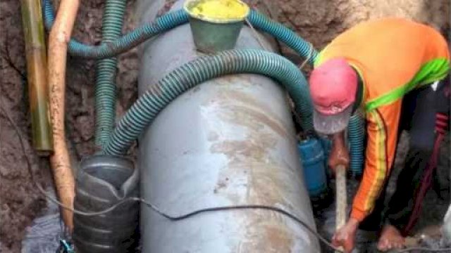 Ada Perbaikan Pipa Bocor, PDAM Makassar Imbau Pelanggan Tampung Air