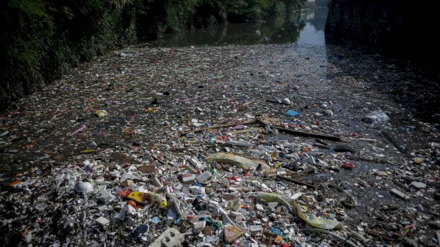 Ilustrasi Sampah di Sungai.(F-INT)