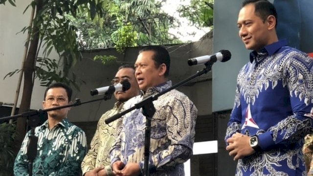 Bamsoet saat mengunjungi markas Partai Demokrat.(F-INT)