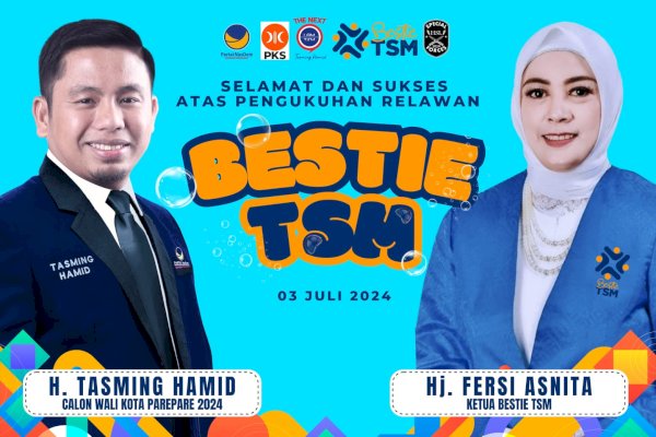 Siap Berkonstribusi untuk Pemenangan Tasming Hamid di Pilkada Parepare, Ribuan Bestie TSM Akan Dikukuhkan