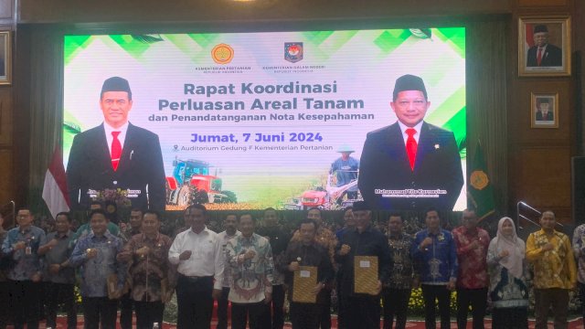 Pj Bupati Bantaeng Hadiri Rakor Perluasan Areal Tanam dan Teken MoU di Jakarta 