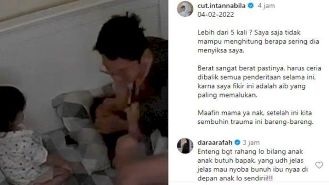 Cut Intan Nabila Unggah Video KDRT ke-2 di Instagram.