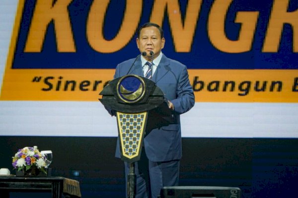 Hadiri Puncak Kongres NasDem, Prabowo: Ayo Kita Bersatu Bekerjasama