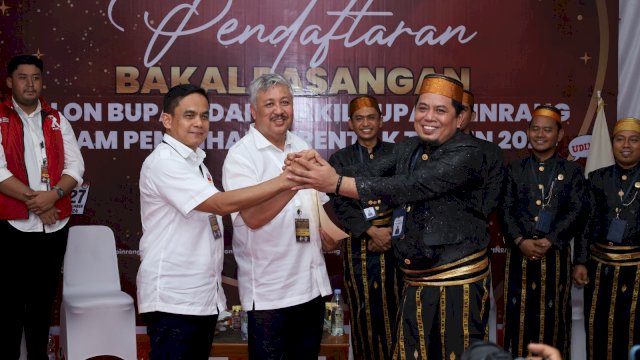 Pasangan Irwan-Sudirman Resmi Mendaftar di KPU Pinrang