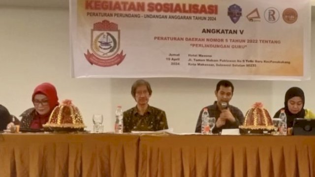 Anggota DPRD Makassar Apiaty Amin Syam Gelar Sosialisasi Perda Tentang Perlindungan Guru.