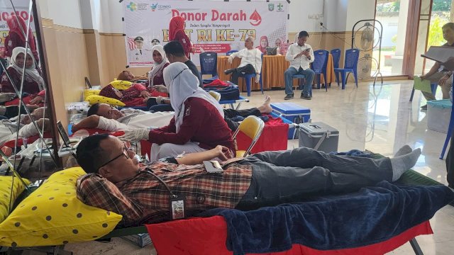 Donor Darah HUT Kemerdakaan di Pangkep.