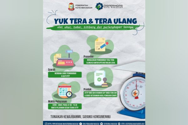 Disdperindag Makassar Buka Layanan Tera-Tera Ulang