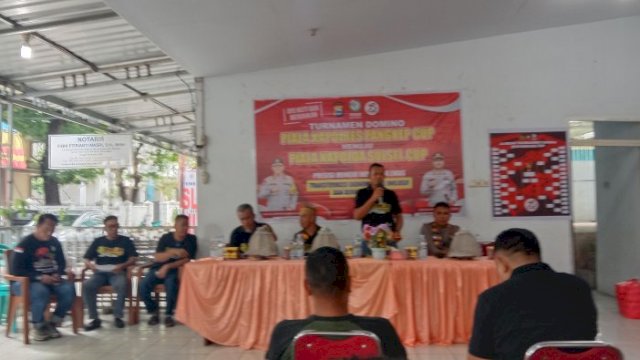 HUT Bhayangkara ke 78, Polres Pangkep Gelar Turnamen Domino Kapolres Cup di Warkop Songko Racca