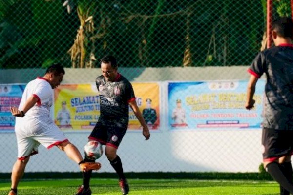 Sambut HUT Bhayangkara ke -78, Jajaran PT Semen Tonasa Saling Beradu Skill Mini Soccer dengan Forkopimda