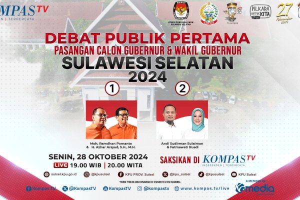 KPU Gelar Debat Perdana Cagub-Cawagub Sulsel, Berikut Tema dan 7 Nama Panelis