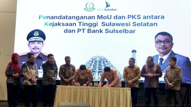 Teken MoU, Bank Sulselbar-Kejati Sulsel Jalin Kerja Sama Bidang Perdata dan TUN