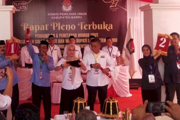 Inilah Nomor Urut Calon Bupati dan Wakil Bupati Barru