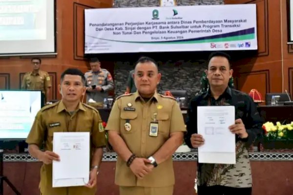 PMD Sinjai dan Bank Sulselbar Tandatangani Kerjasama Transaksi Non Tunai untuk Pengelolaan