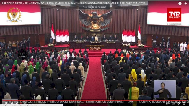 580 Anggota DPR Periode 2024-2029 Resmi Menjabat.