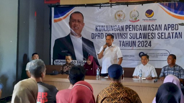 Ketua Fraksi NasDem DPRD Sulsel Muhammad Sadar Pengawasan APBD Sulsel di Pangkep.