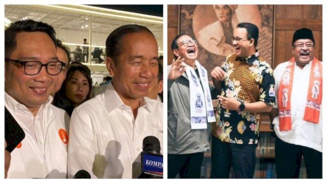  Ridwan Kamil dan Jokowi. Anies dan Pramono-Rano.