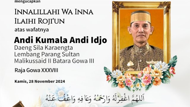 Andi Sudirman Sampaikan Duka Cita Meninggalnya Raja Gowa ke-38 Andi Kumala Idjo