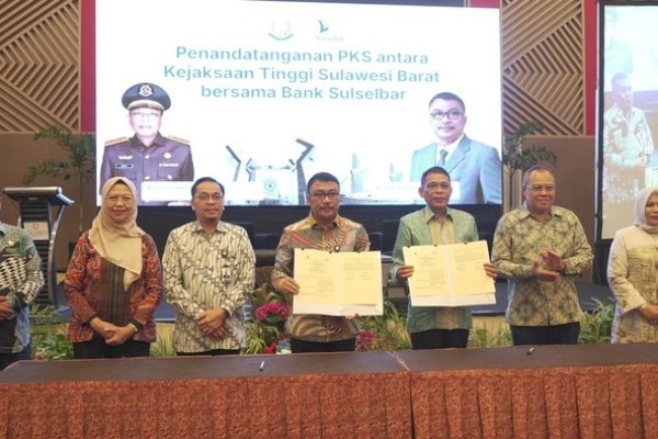 Bank Sulselbar dan Kejati Sulbar Teken MoU Penanganan Hukum Sektor Perbankan