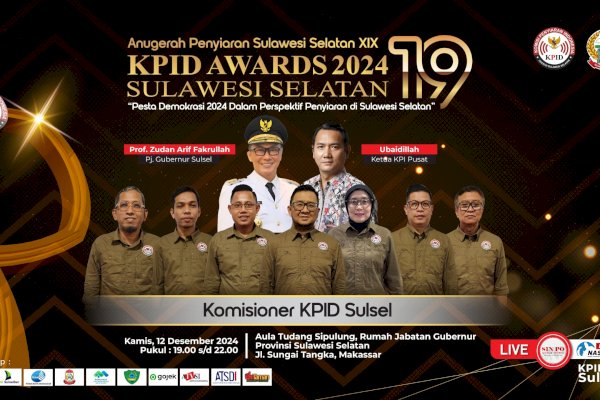 Usung Tema Pesta Demokrasi 2024, KPID Sulsel Gelar Anugerah Penyiaran ke-19