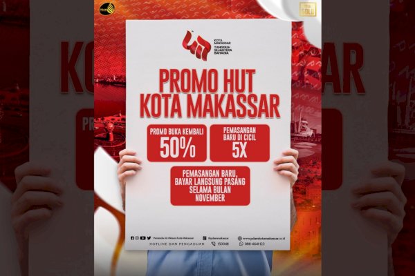 Memperingati HUT Ke 417 Kota Makassar, Perumda Air Minum Kota Makassar memberikan kemudahan bagi para calon maupun pelanggan non aktif