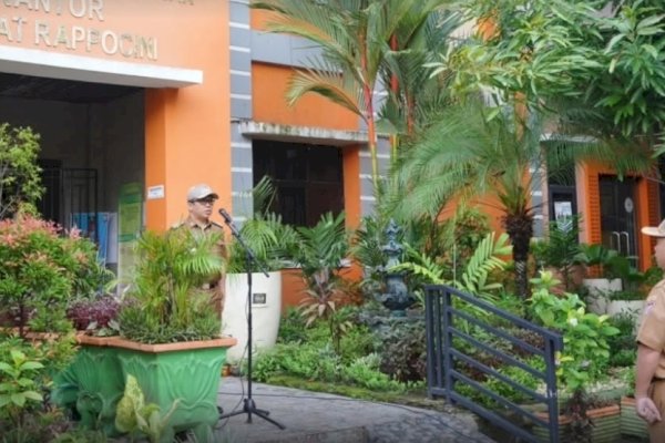 Jajaran Pemerintah Kecamatan Rappocini Gelar Apel Pagi